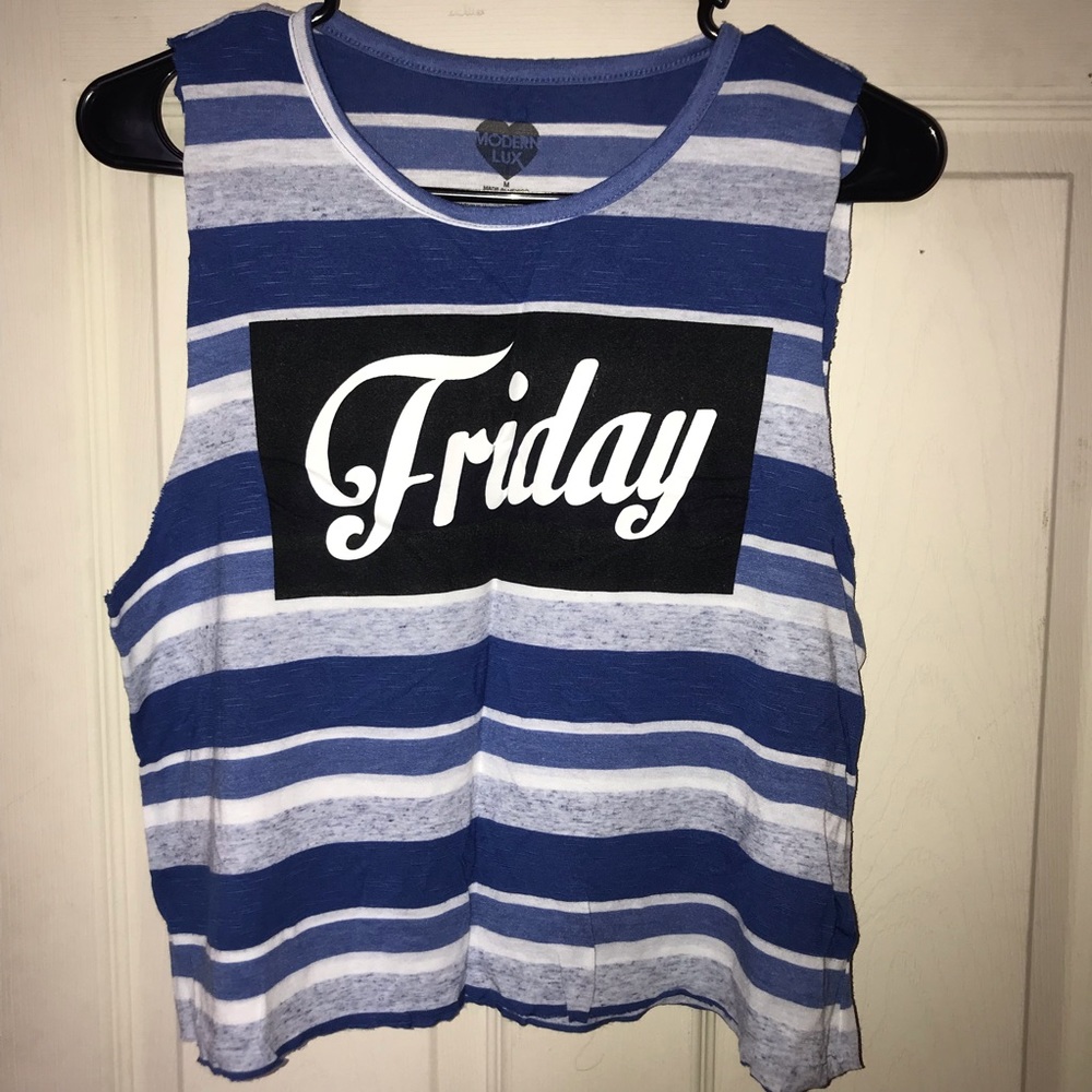 Blue Graphic Tank Top